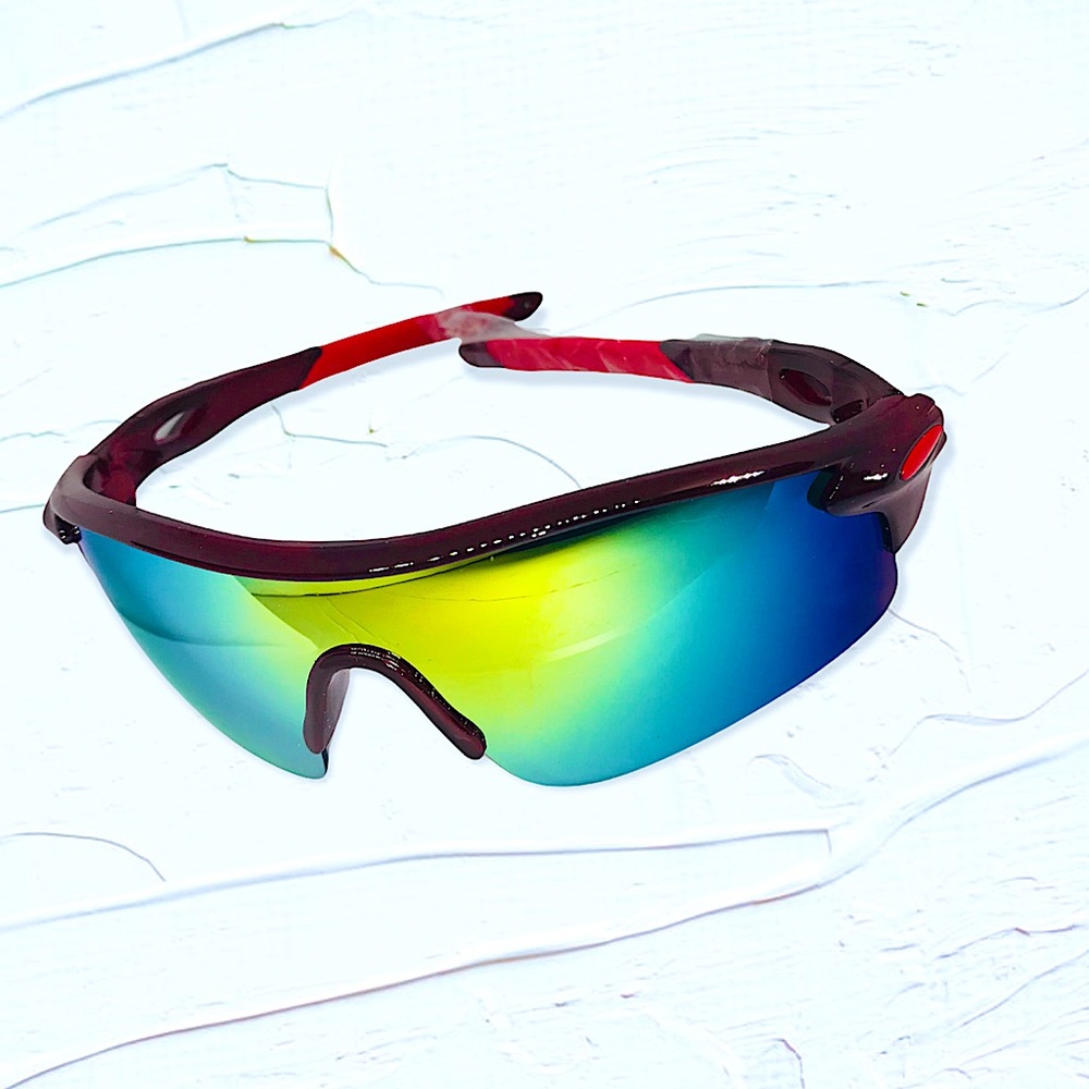 Sleek Stylish Deep Red Sport Sunglasses NEW UV400